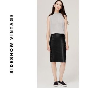 Black Pleather Ann Taylor Loft Pencil Skirt (EUC)